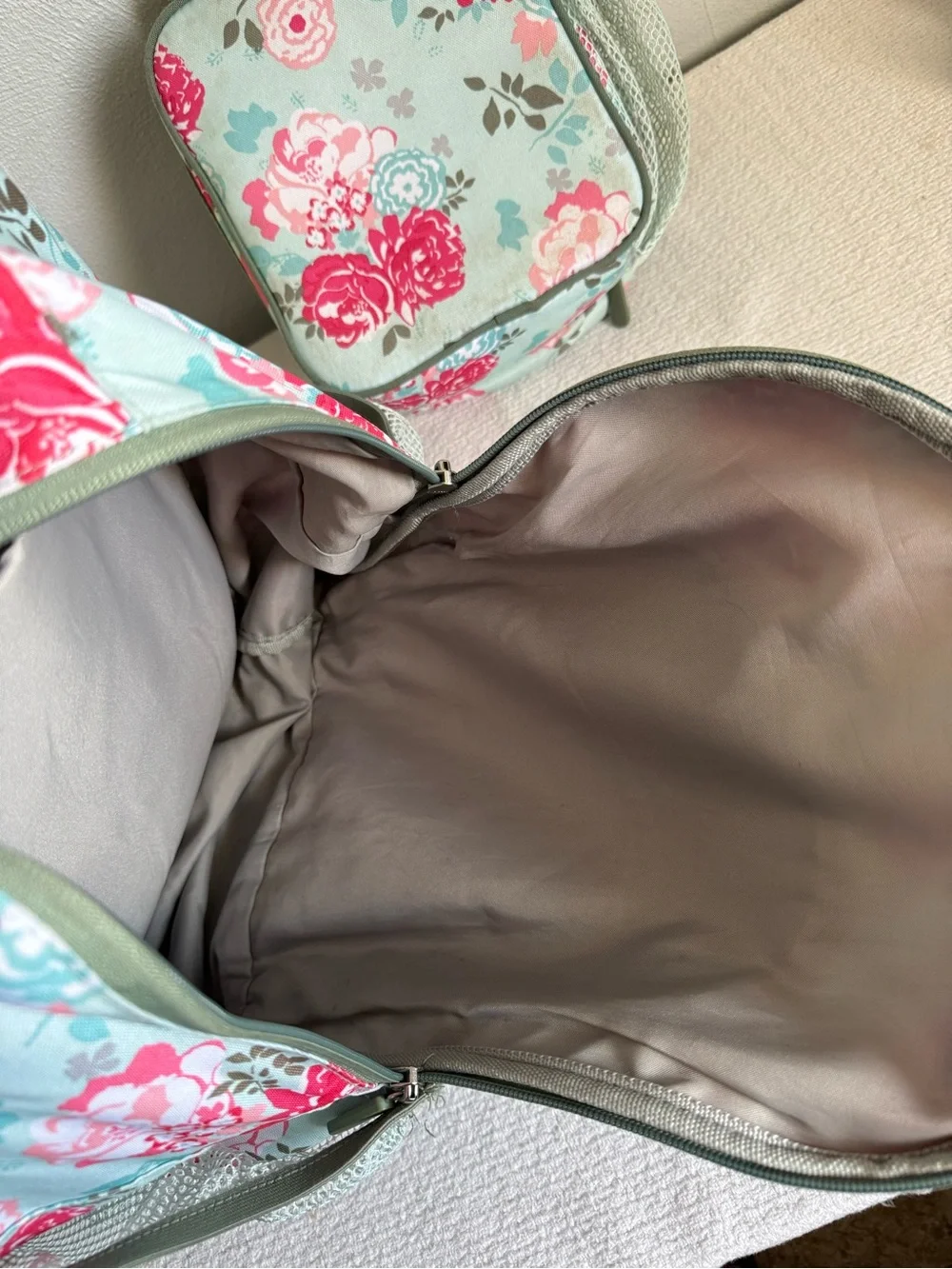 Pottery Barn Teen Floral Backpack and Lunch Box - Mint and Pink